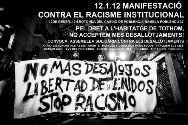 Manifestación contra el racismo institucional en Barcelona
