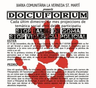 Docufòrum "Stop bales de goma, stop violència policial"