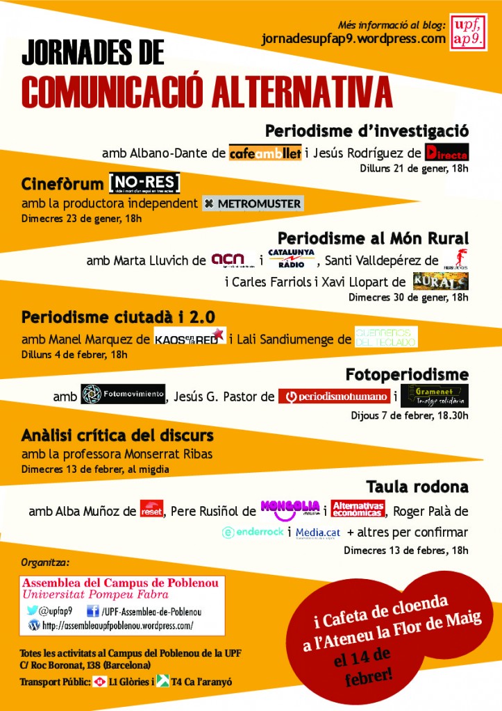Cartell Jornades Alternatives de Comunicació