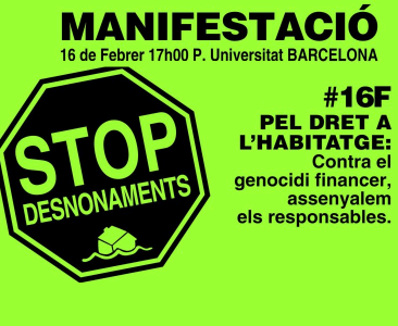 Manifestació PAH #16F Barcelona