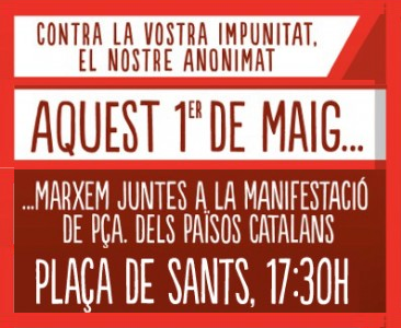 Cartell No ens identifiquem . 1r Maig . slide