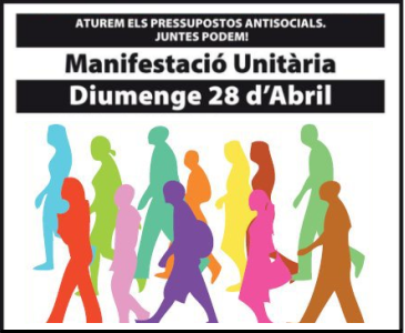 Diumenge #28A, manifestació 'Aturem els pressupostos antisocials, JUNTES PODEM!'