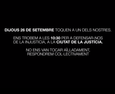 Dijous #26s, concentració suport encausada 29M