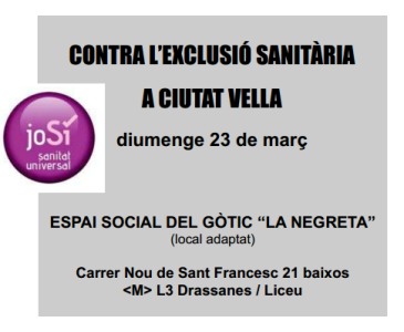 Cartell Petit Jo si Sanitat Universal Ciutat Vella