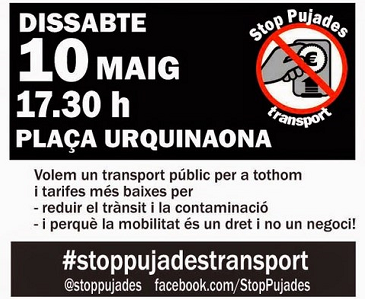 Dissabte 10 Maig, manifestació Stop Pujades