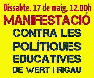 Cartell Manifestació Educació 17 Maig 2014 - slider